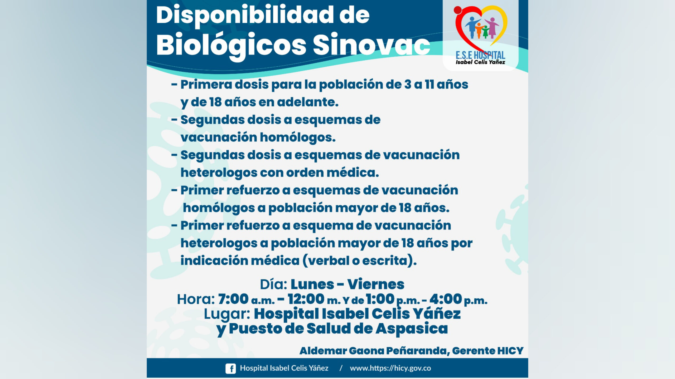DISPONIBILIDAD DE BIOLOGICOS SINOVAC - PORTADA