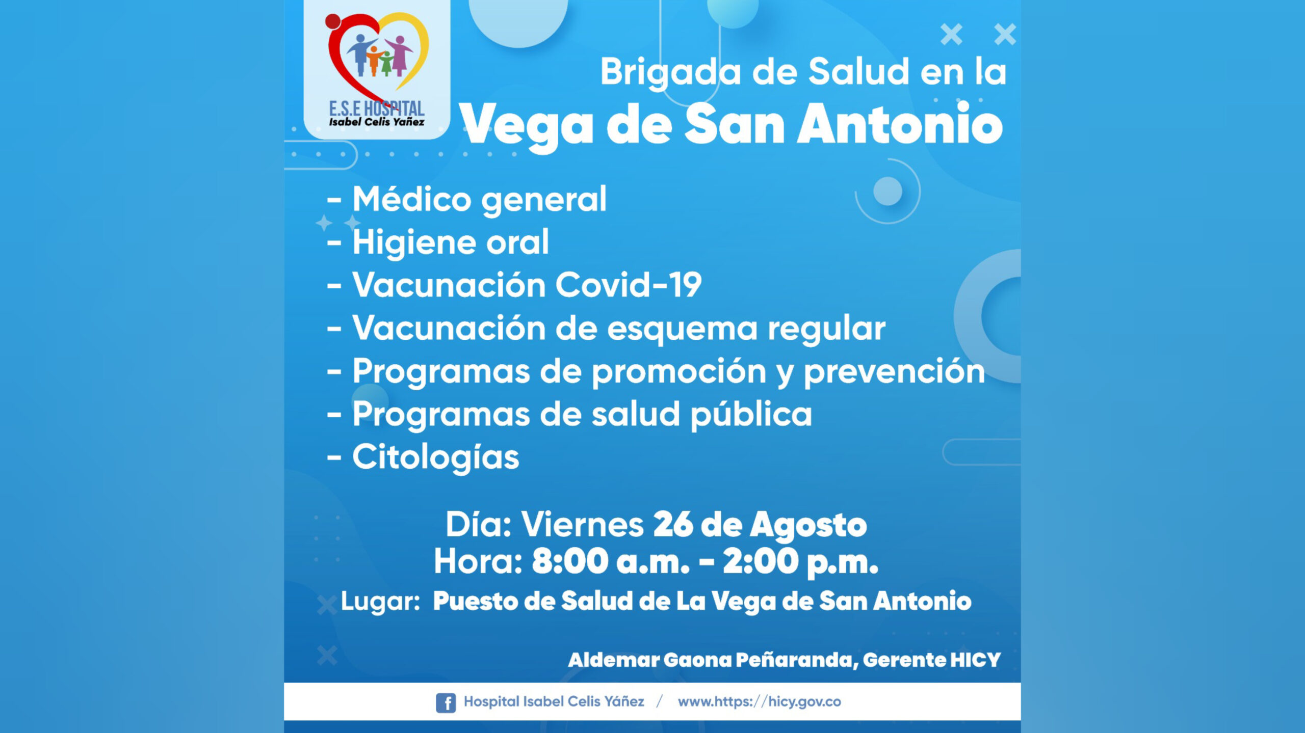 BRIGADA DE SALUD EN LA VEGA DE SAN ANTONIO - PORTADA
