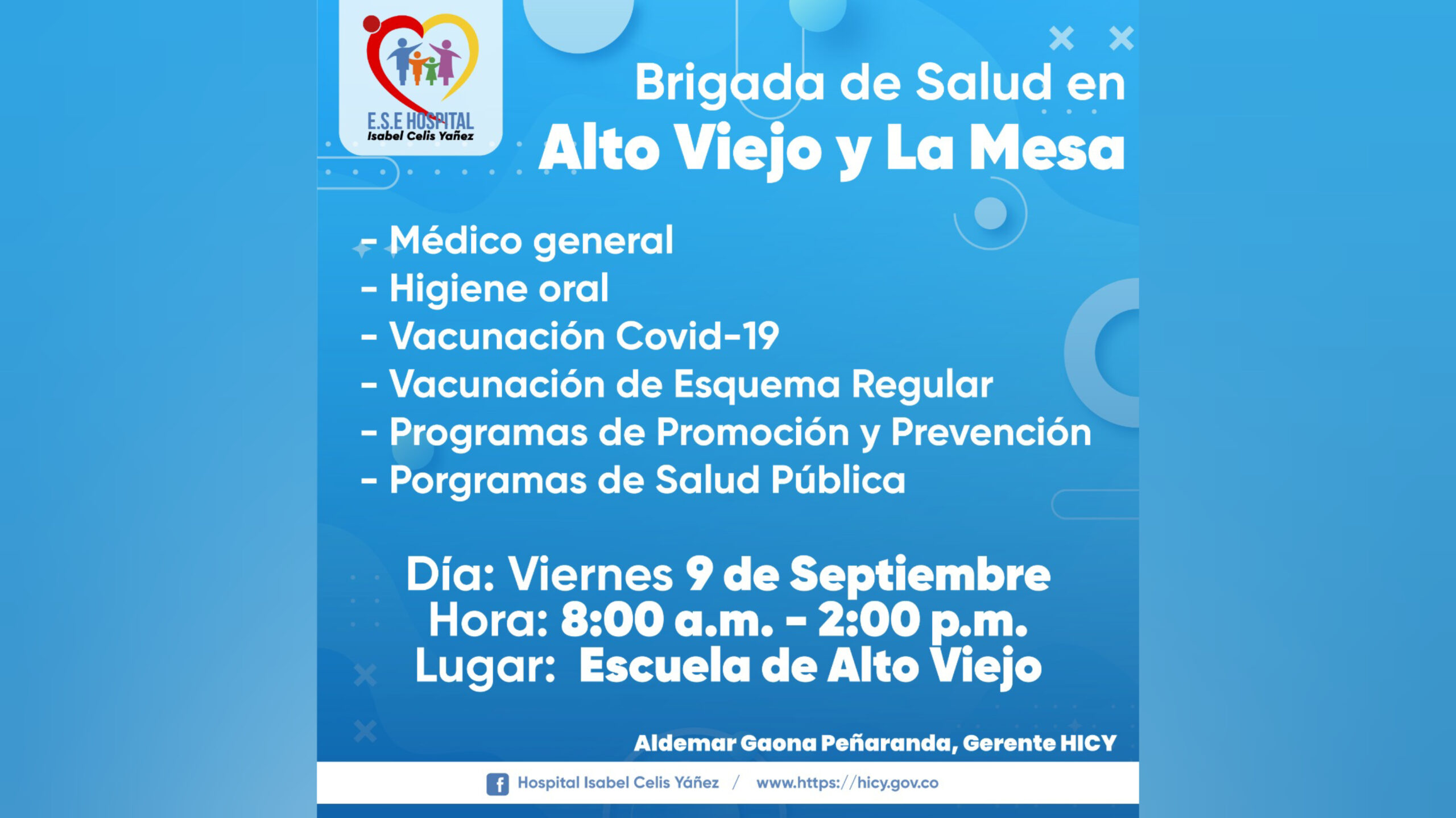 BRIGADA DE SALUD EN ALTO VIEJO Y LA MESA - PORTADA