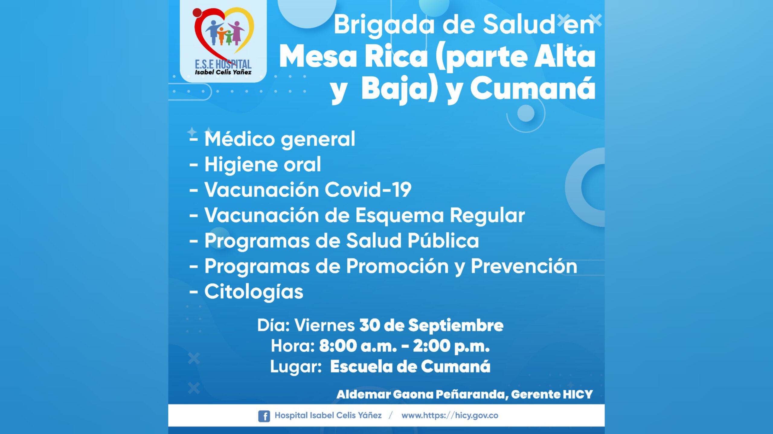 BRIGADA DE SALUD EN MESA RICA Y CUMANÁ - PORTADA