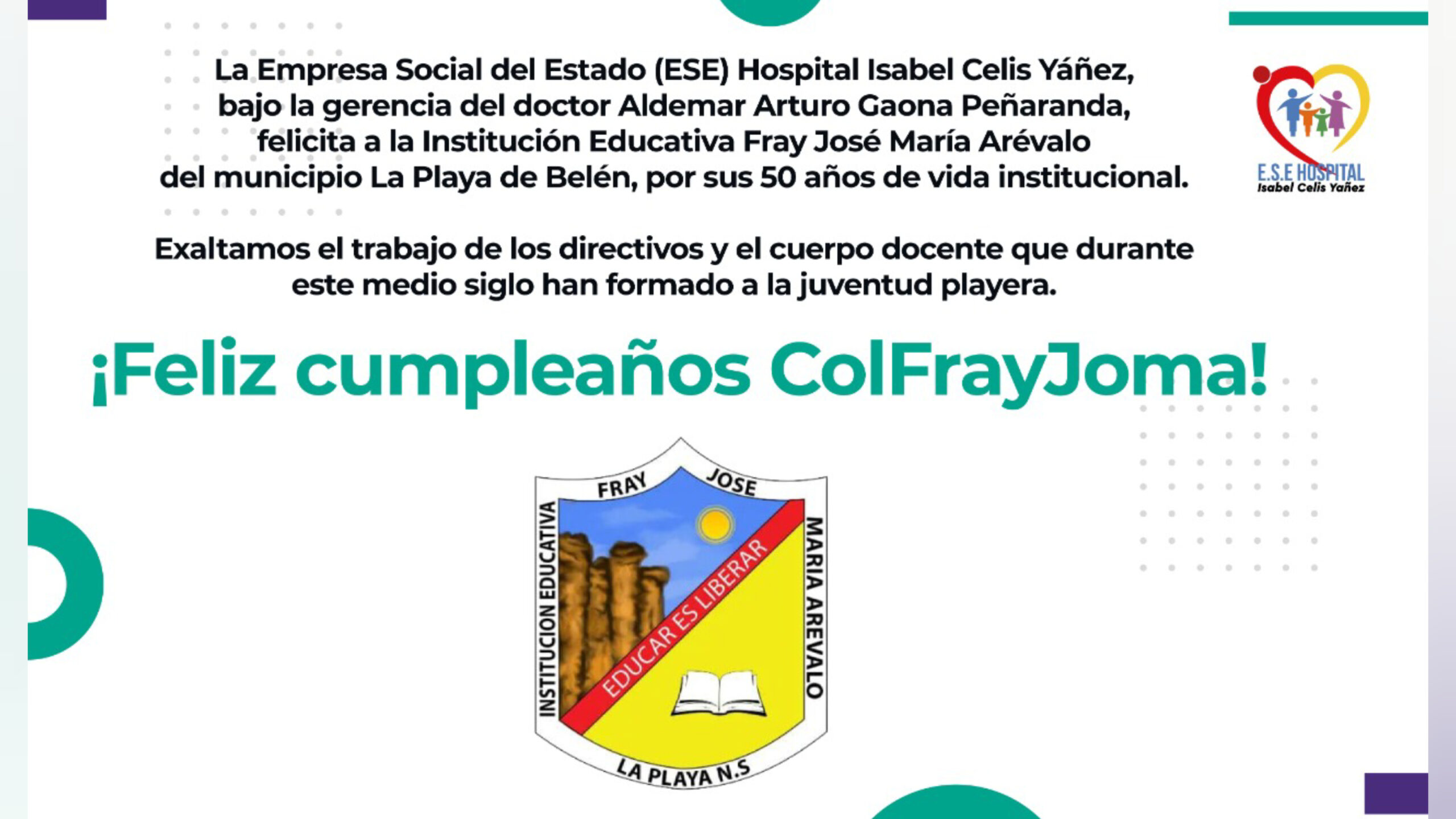 FELIZ CUMPLEAÑOS COLFRAYJOMA - PORTADA