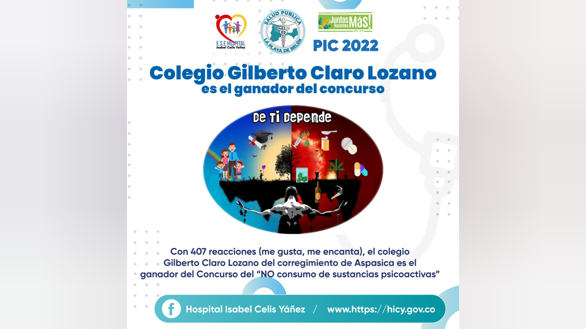 COLEGIO GILBERTO CLARO LOZANO DE ASPASICA ES EL GANADOR DEL CONCURSO ORGANIZADO POR EL PIC - PORTADA