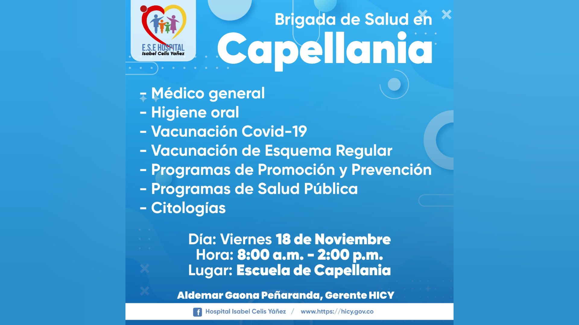 BRIGADA DE SALUD EN LA VEREDA CAPELLANIA - PORTADA