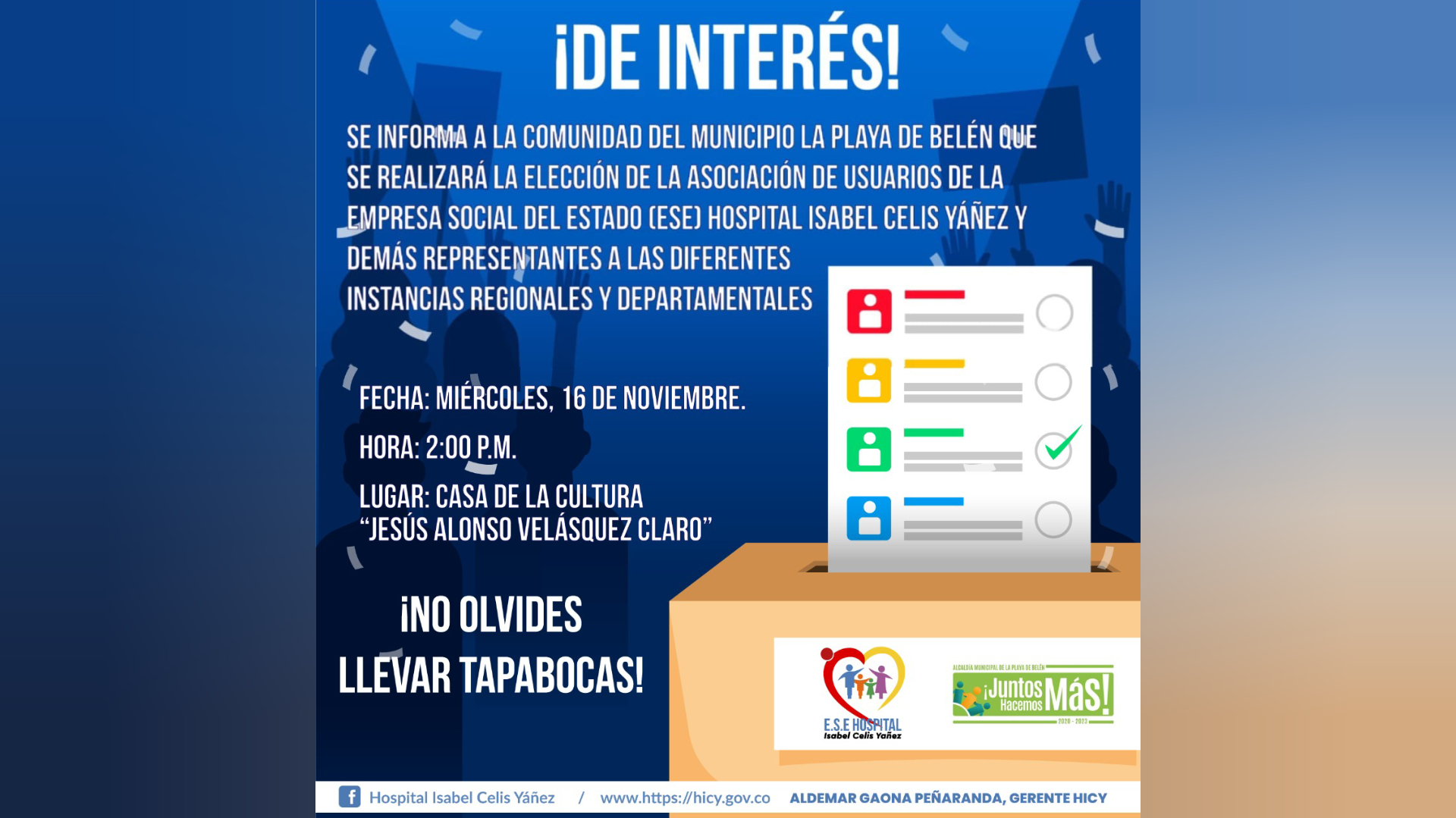 ELECCIÓN DE LA ASOSIACIÓN DE USUARIOS - PORTADA