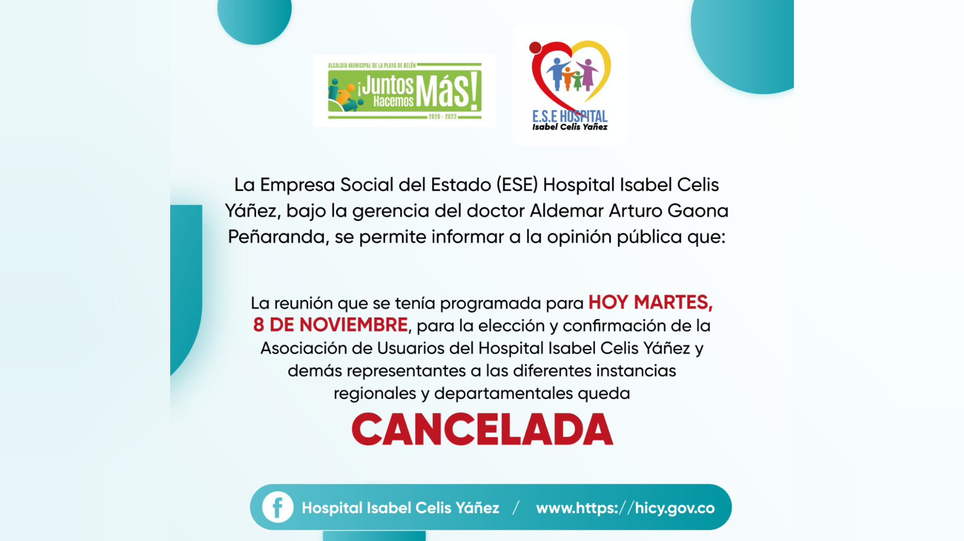 REUNIÓN CANCELADA - PORTADA
