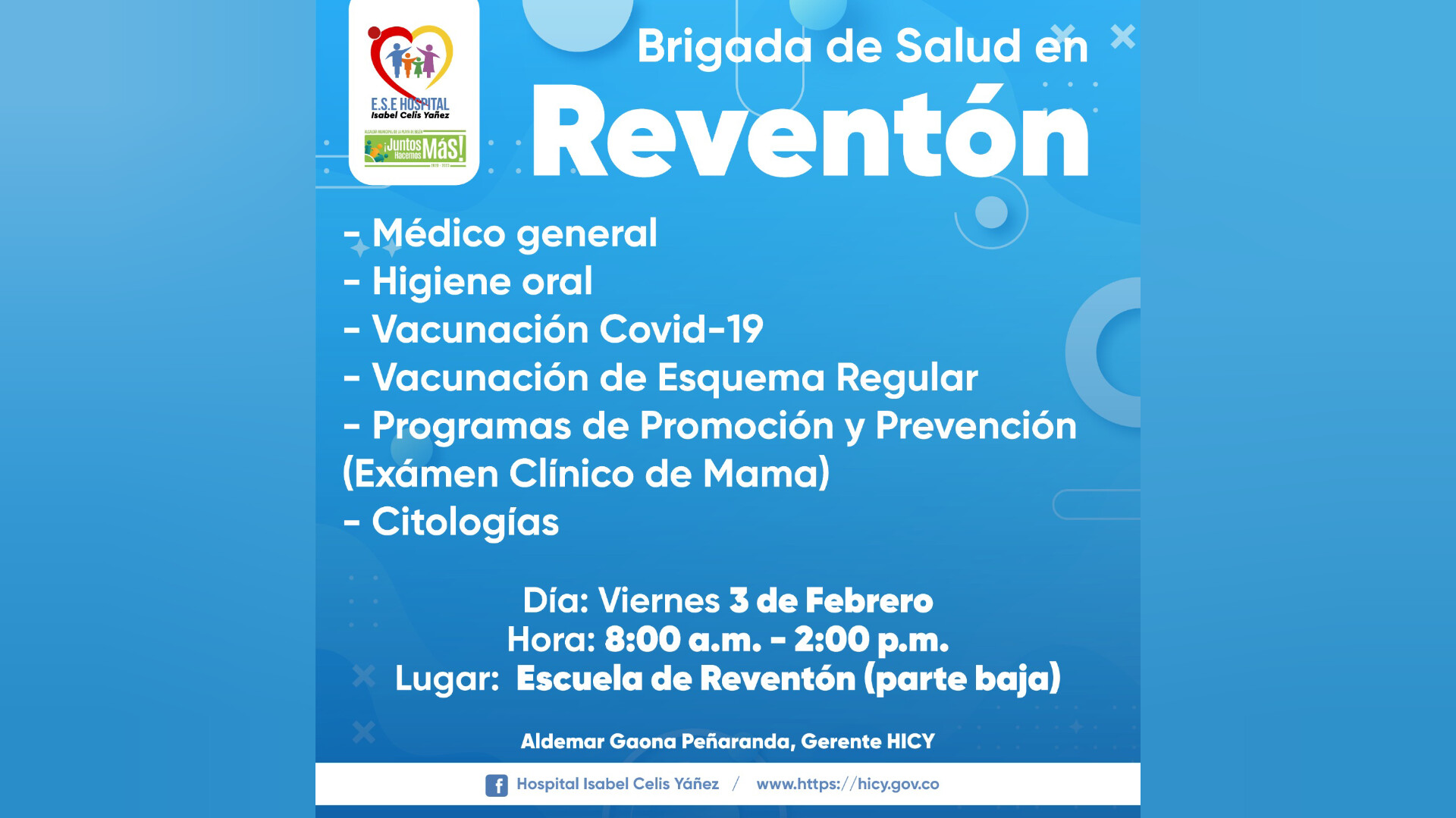 BRIGADA DE SALUD EN LA VEREDA REVENTÓN - PORTADA