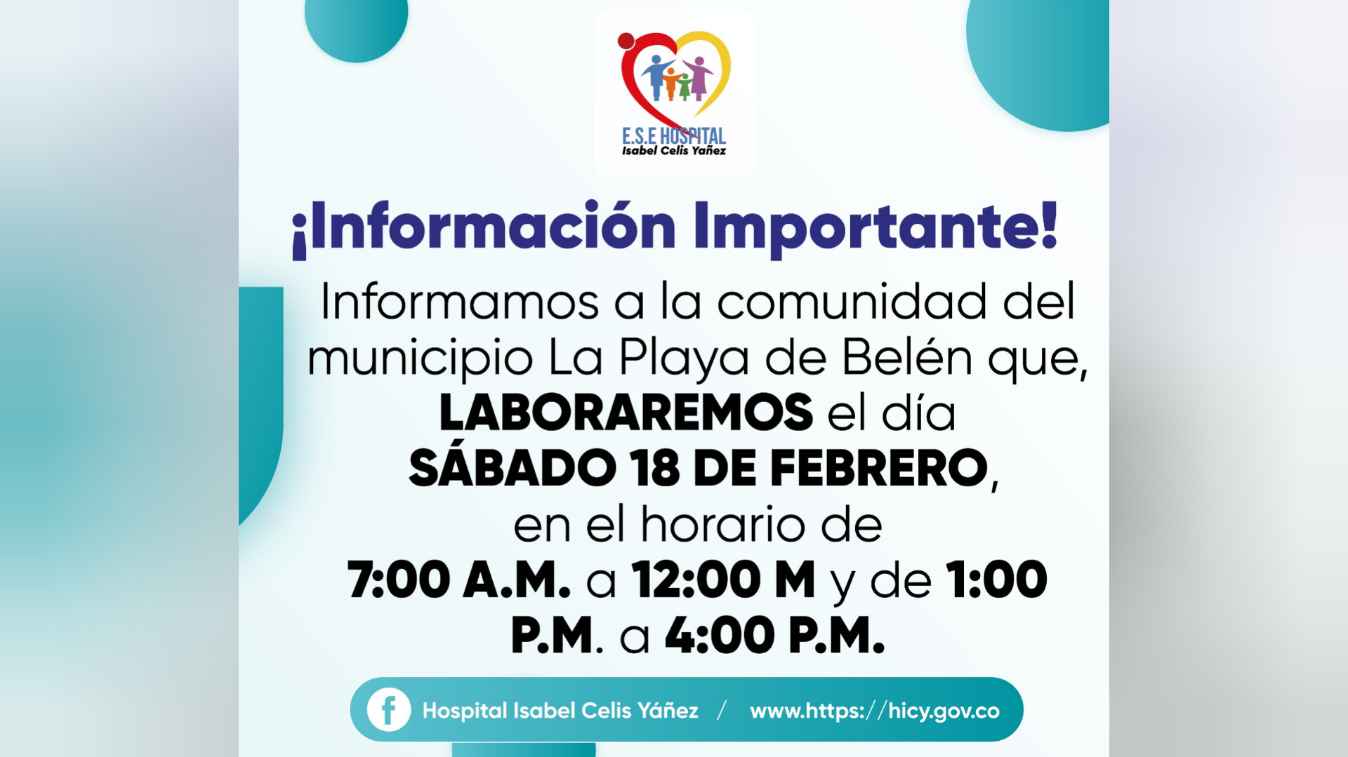 INFORMACIÓN IMPORTANTE PARA EL MUNICIPIO DE LA PLAYA DE BELÉN - PORTADA
