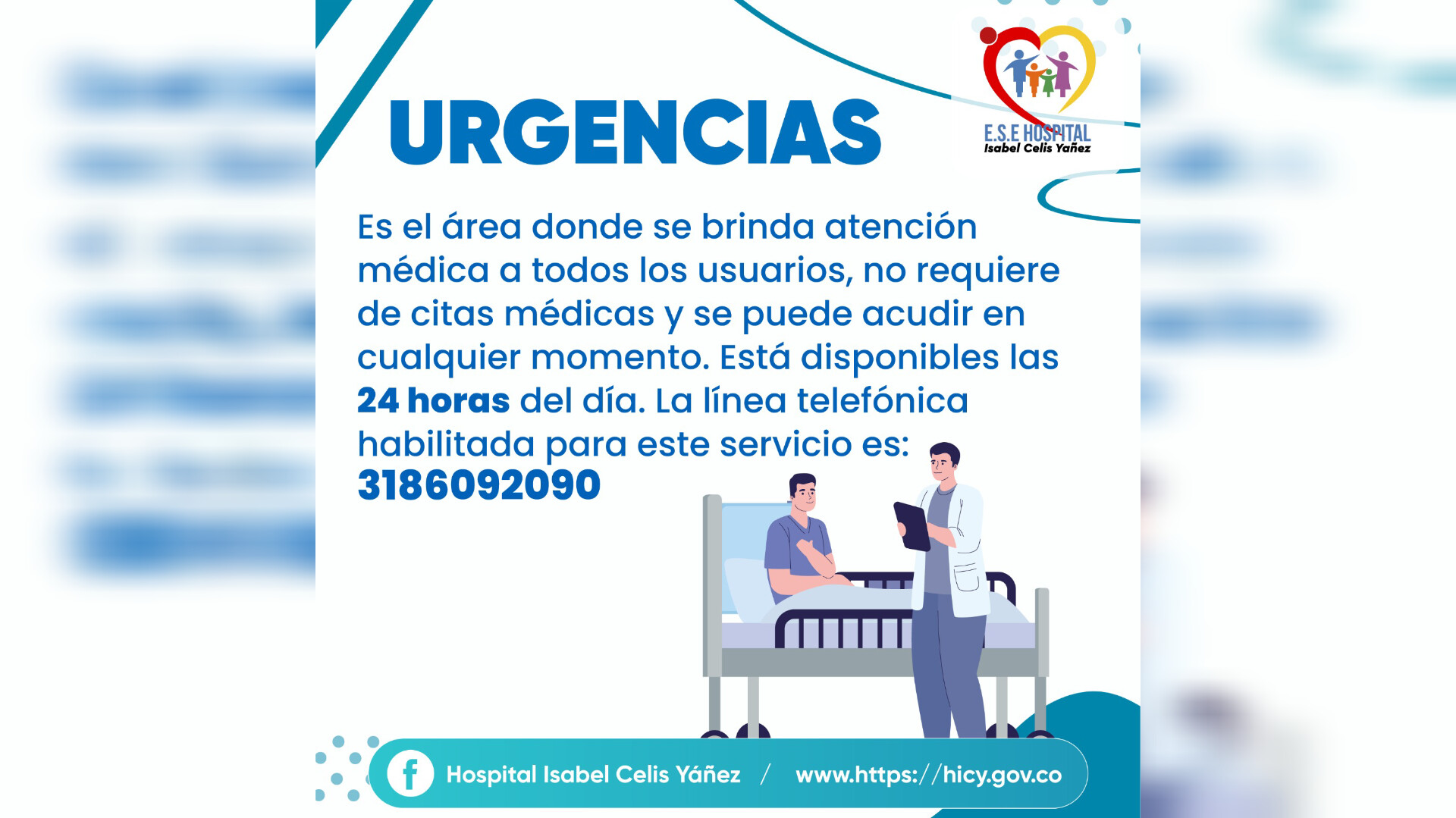 CONOZCA EL SERVICIO QUE PRESTA EL ÁREA DE URGENCIAS DEL HOSPITAL ISABEL CELIS YÁÑEZ - PORTADA