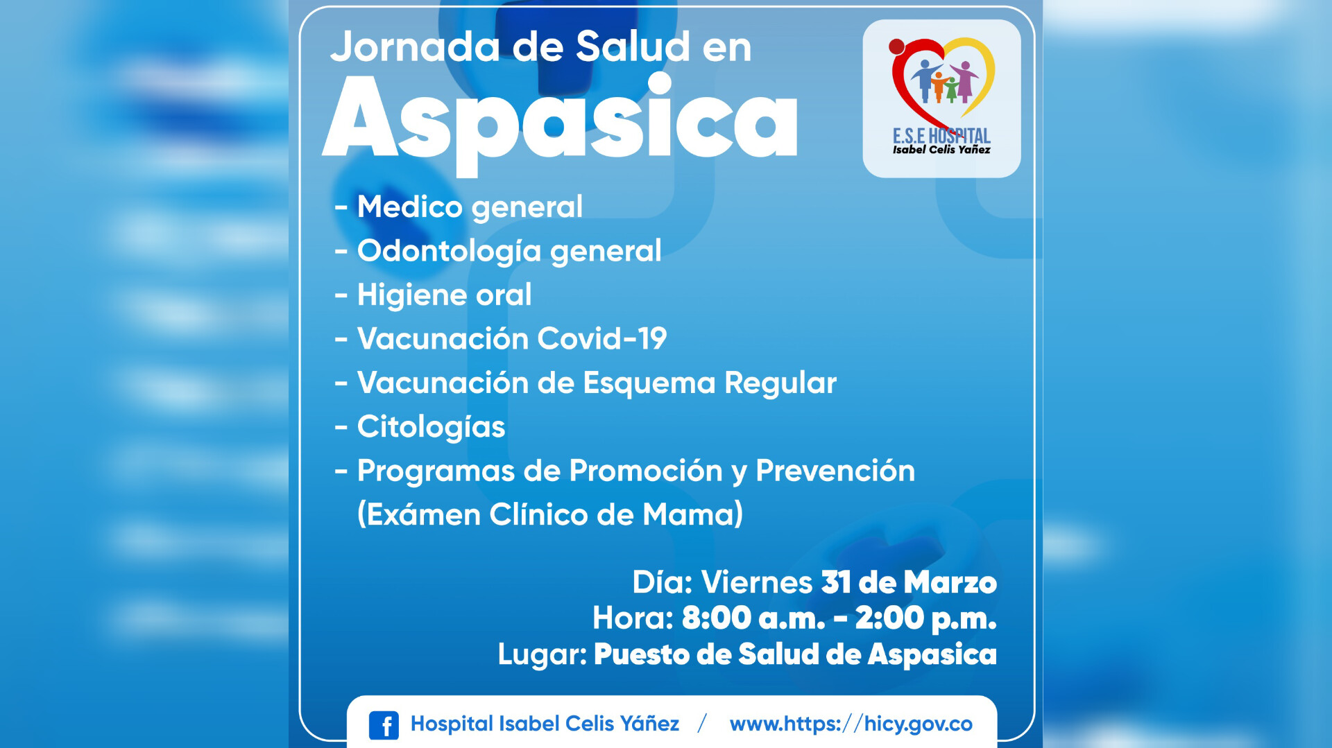 JORNADA DE SALUD EN EL CORREGIMIENTO DE ASPASICA - PORTADA