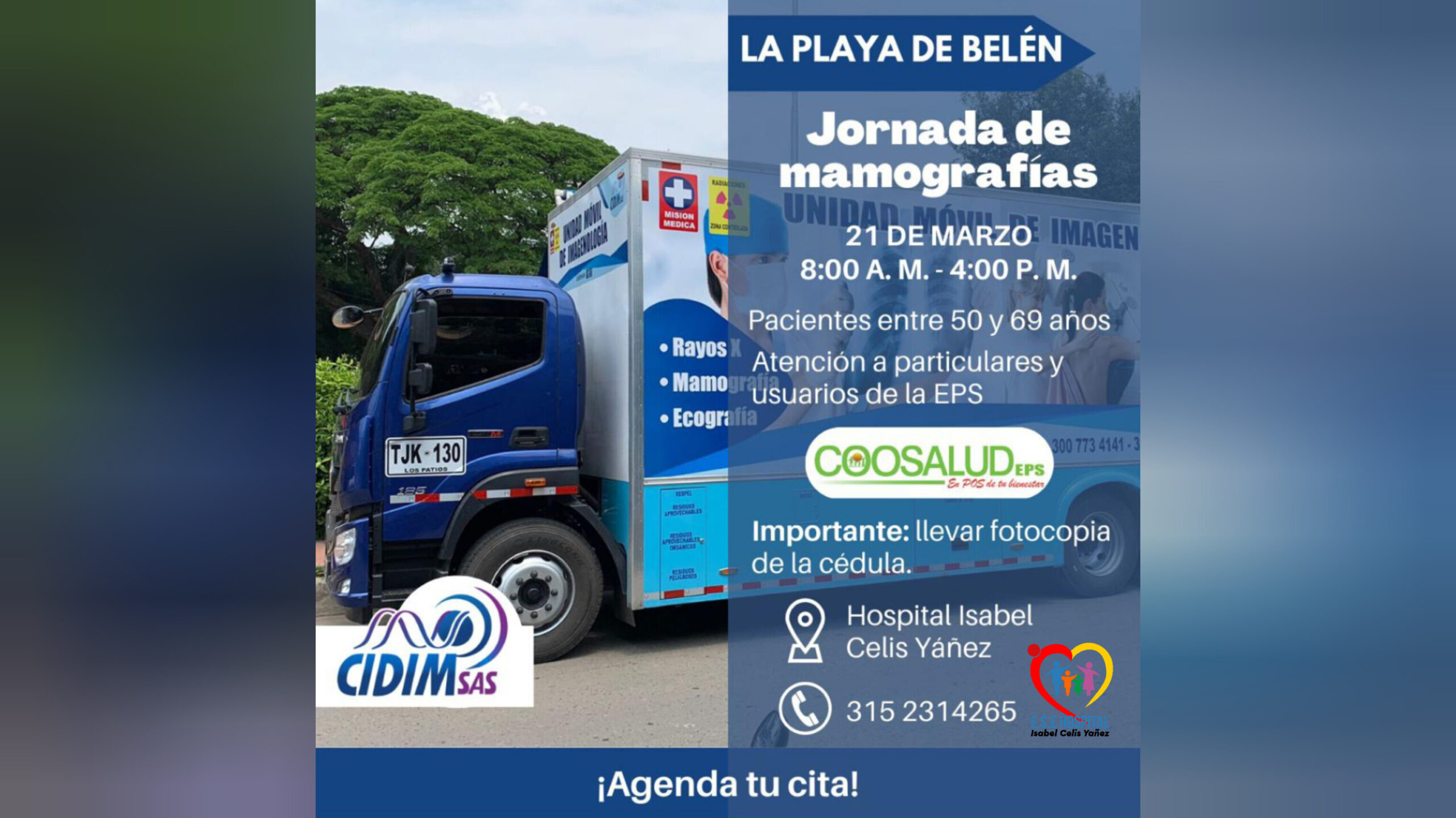 JORNADA DE TOMA DE MAMOGRAFÍAS EN LA PLAYA DE BELÉN - PORTADA