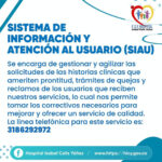 CONOZCA EL SERVICIO QUE PRESTA EL ÁREA DEL SISTEMA DE INFORMACIÓN Y ATENCIÓN AL USUARIO (SIAU) - PORTADA