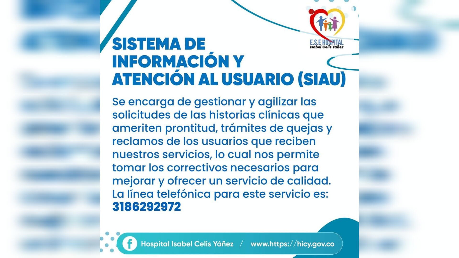 CONOZCA EL SERVICIO QUE PRESTA EL ÁREA DEL SISTEMA DE INFORMACIÓN Y ATENCIÓN AL USUARIO (SIAU) - PORTADA