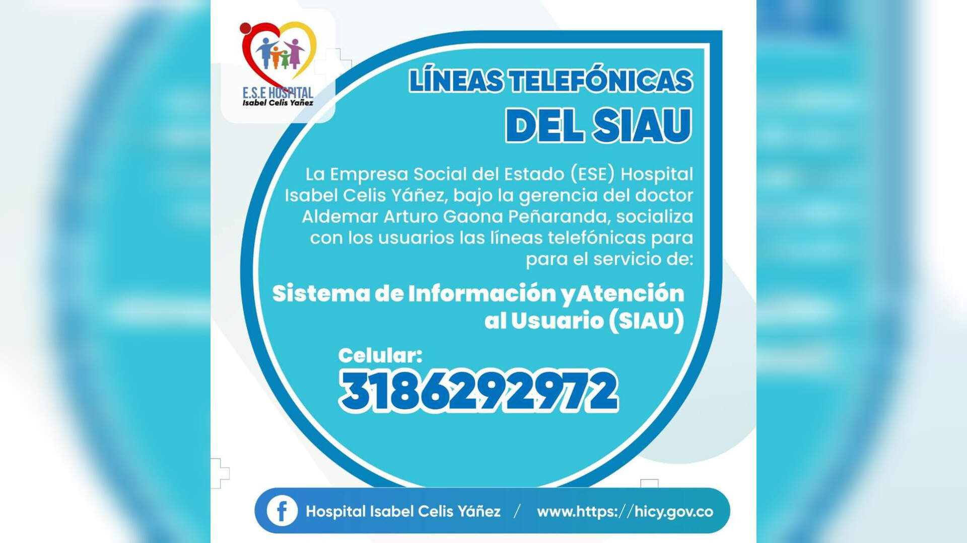 CONOZCA LA LÍNEA TELEFÓNICA DEL SISTEMA DE INFORMACIÓN Y ATENCIÓN AL USUARIO (SIAU) - PORTADA