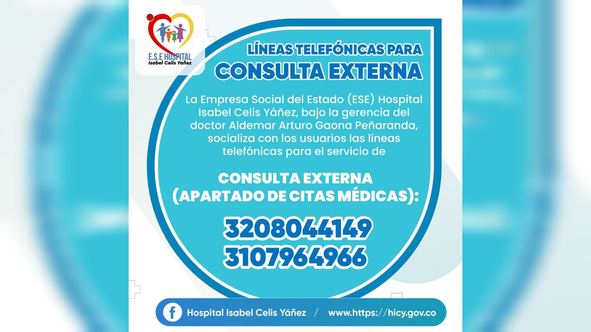 CONOZCA LAS LÍNEAS TELEFÓNICAS HABILITADAS PARA EL SERVICIO DE CONSULTA EXTERNA - PORTADA