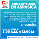 HOSPITAL ISABEL CELIS YÁÑEZ REALIZA TOMA DE CITOLOGÍAS EN EL CORREGIMIENTO DE ASPASICA - PORTADA