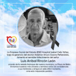 LAMENTAMOS EL SENSIBLE FALLECIMIENTO DEL SEÑOR LUIS ANÍBAL RINCÓN LEÓN - PORTADA