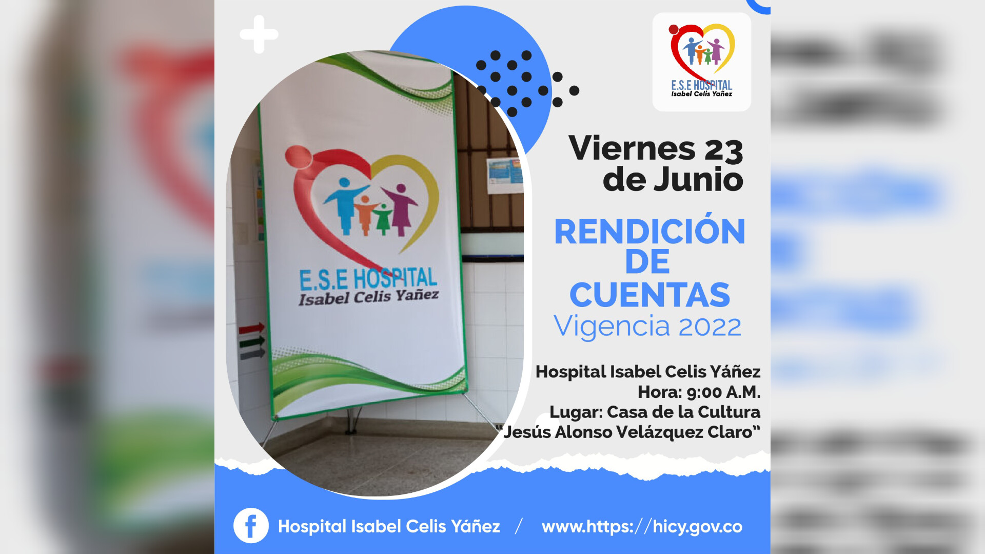 HOSPITAL ISABEL CELIS YÁÑEZ DESARROLLARÁ LA AUDIENCIA PÚBLICA DE RENDICIÓN DE CUENTAS - PORTADA
