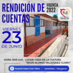 HOSPITAL ISABEL CELIS YÁÑEZ DESARROLLARÁ LA AUDIENCIA PÚBLICA DE RENDICIÓN DECUENTAS PARA LA VIGENCIA 2022 - PORTADA