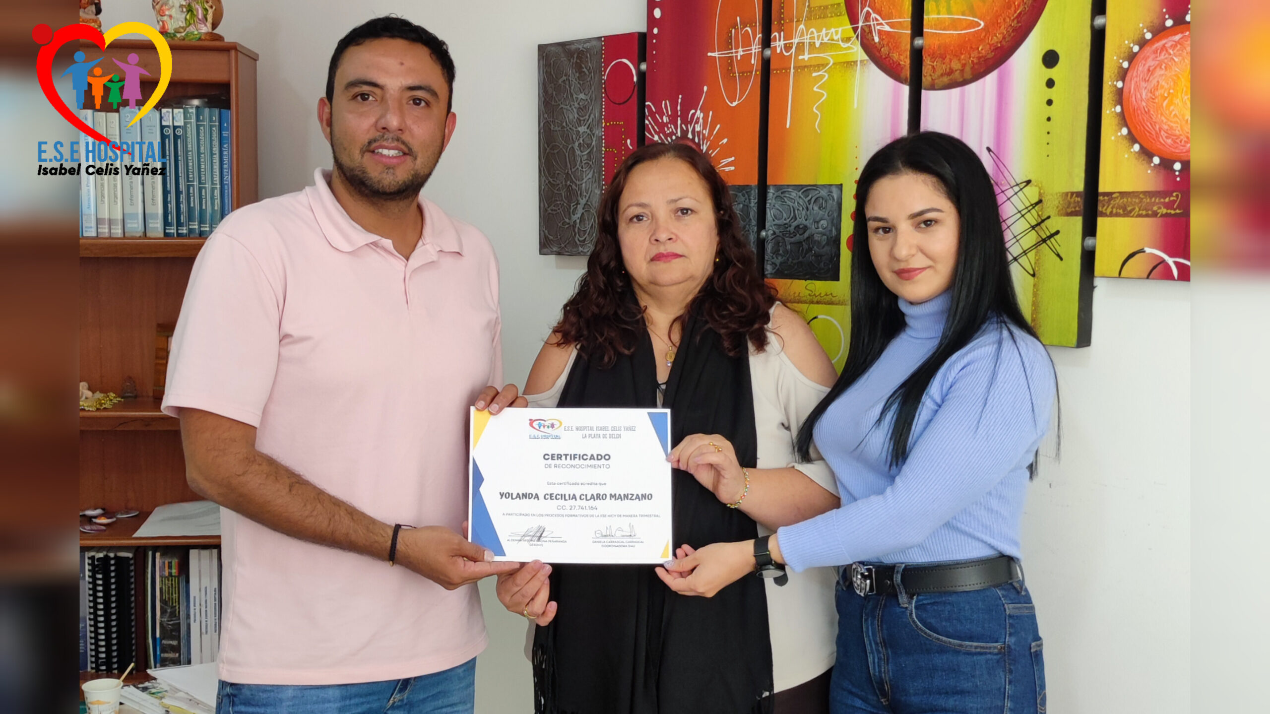 HOSPITAL ISABEL CELIS YÁÑEZ ENTREGÓ RECONOCIMIENTO POR LA PARTICIPACIÓN EN PROCESOS FORMATIVOS