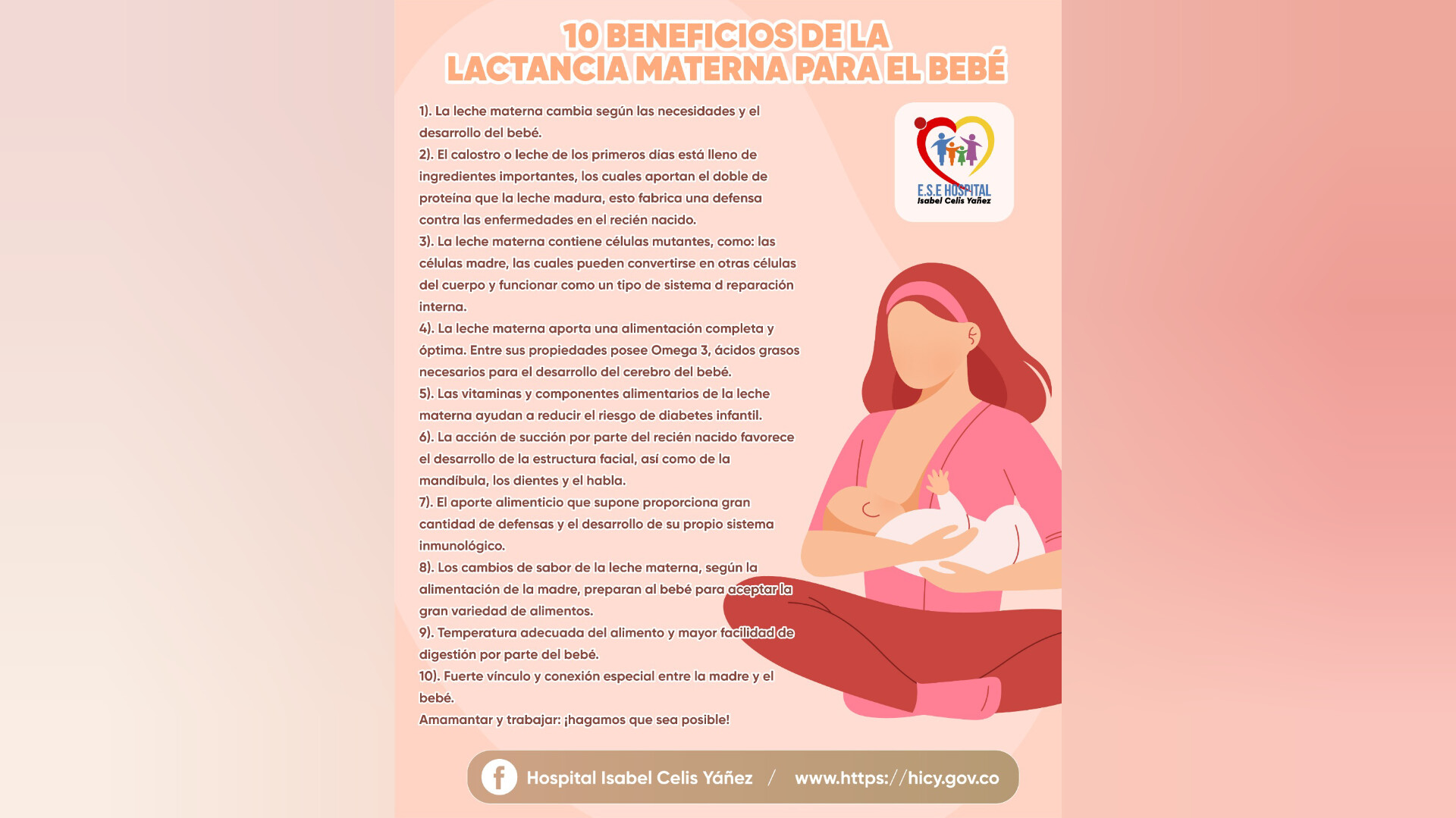 CONOZCA LOS 10 BENEFICIOS DE LA LACTANCIA MATERNA PARA EL BEBÉ - PORTADA