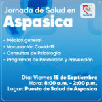 HOSPITAL ISABEL CELIS YÁÑEZ REALIALIZARÁ UNA JORNADA DE SALUD ESTE VIERNES 15 DE SEPTIEMBRE EN EL CORREGIMIENTO DE ASPASICA - PORTADA