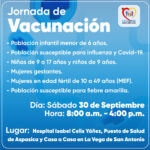 HOSPITAL ISABEL CELIS YÁÑEZ REALIZARÁ UNA JORNADA DE VACUNACIÓN EL SÁBADO 30 DE SEPTIEMBRE - PORTADA
