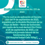 RESOLUCIÓN ADMINISTRATIVA No. 013 DE 2023 - PORTADA