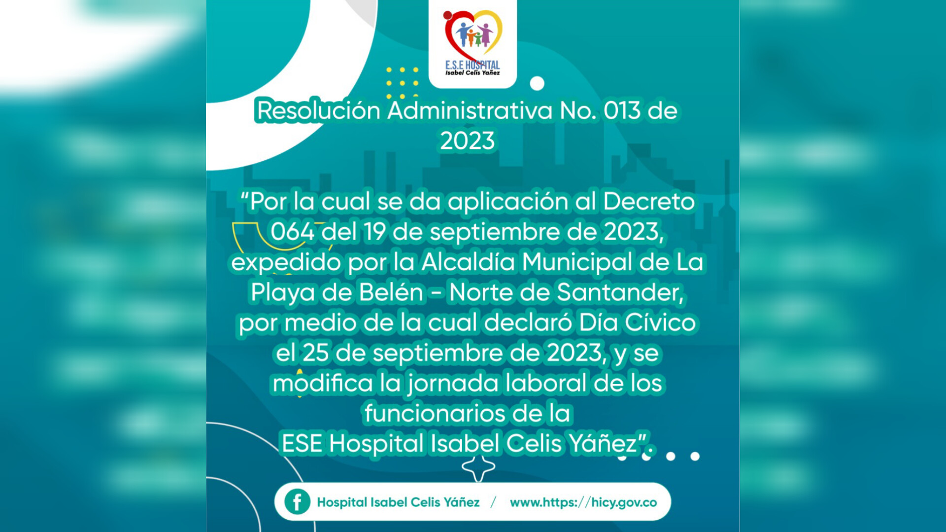 RESOLUCIÓN ADMINISTRATIVA No. 013 DE 2023 - PORTADA