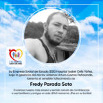 LAMENTAMOS EL FALLECIMIENTO DEL SEÑOR FREDY PARADA SOTO - PORTADA