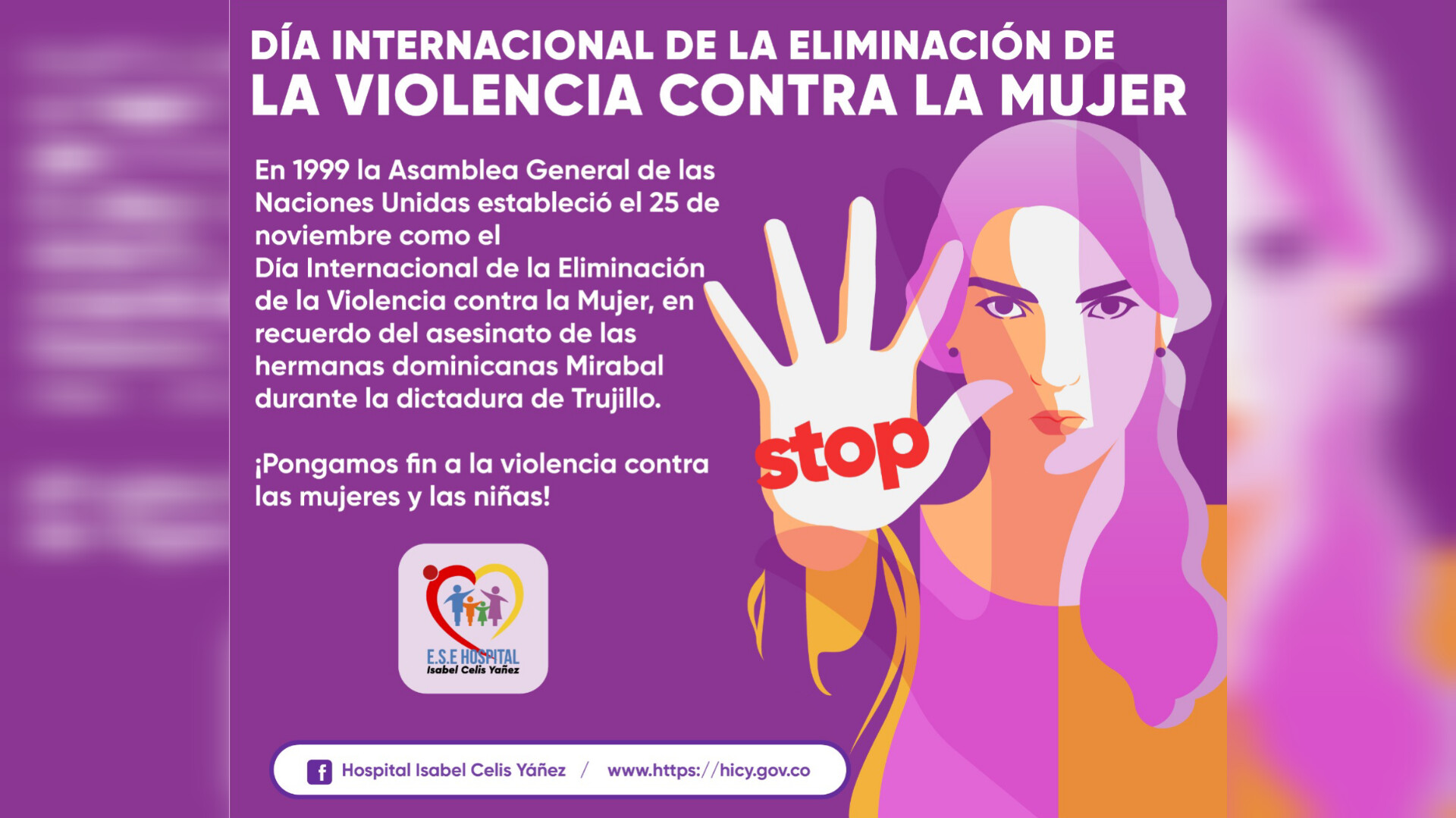 DÍA INTERNACIONAL DE LA ELIMINACIÓN DE LA VIOLENCIA CONTRA LA MUJER - PORTADA